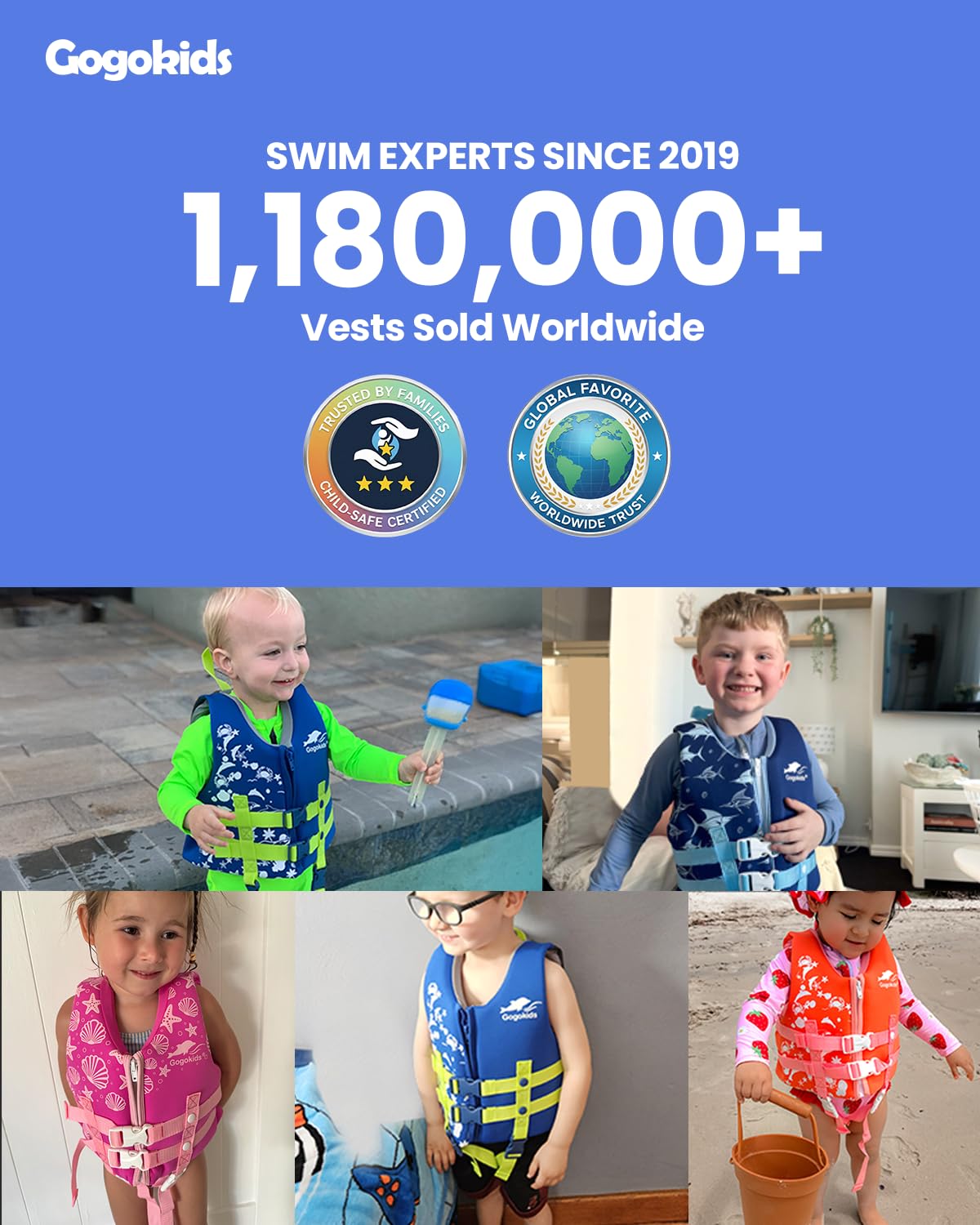 Toddler Swim Vest Float Jacket for Kids 2–8 Years