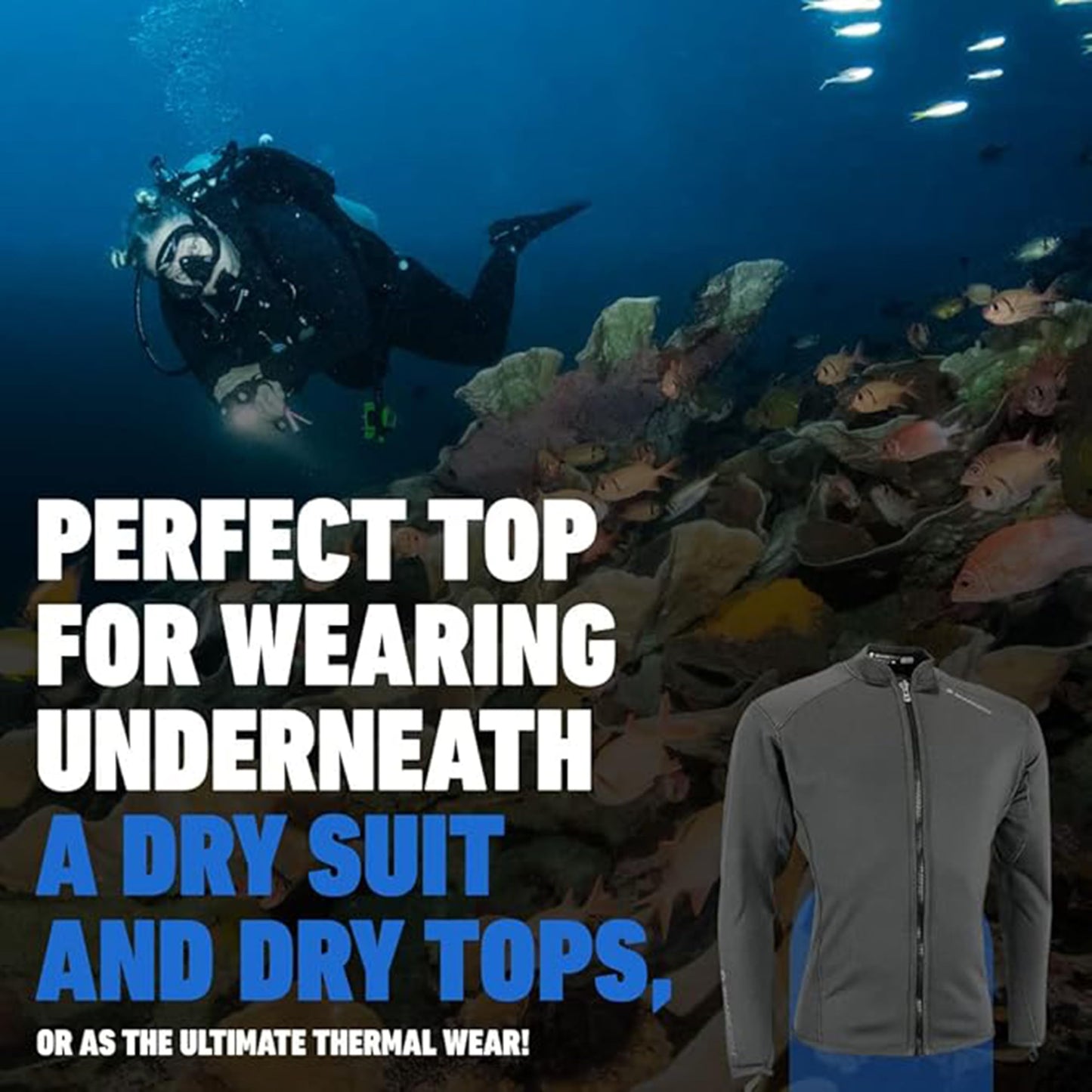 Men's Full Zip Thermal Swim Jacket Long Sleeve