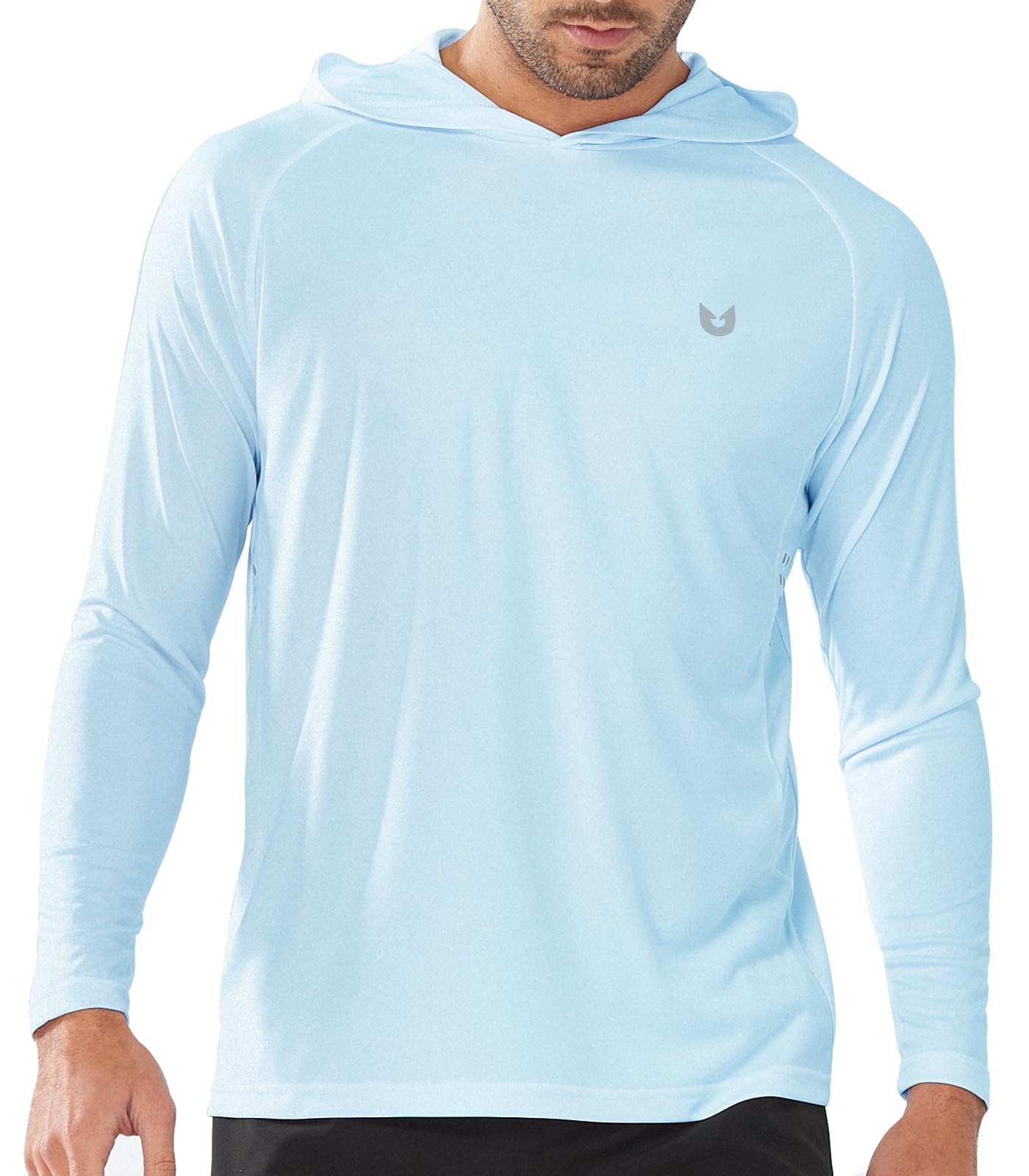 Men's UPF 50+ Hooded Rash Guard Sun Protection Top
