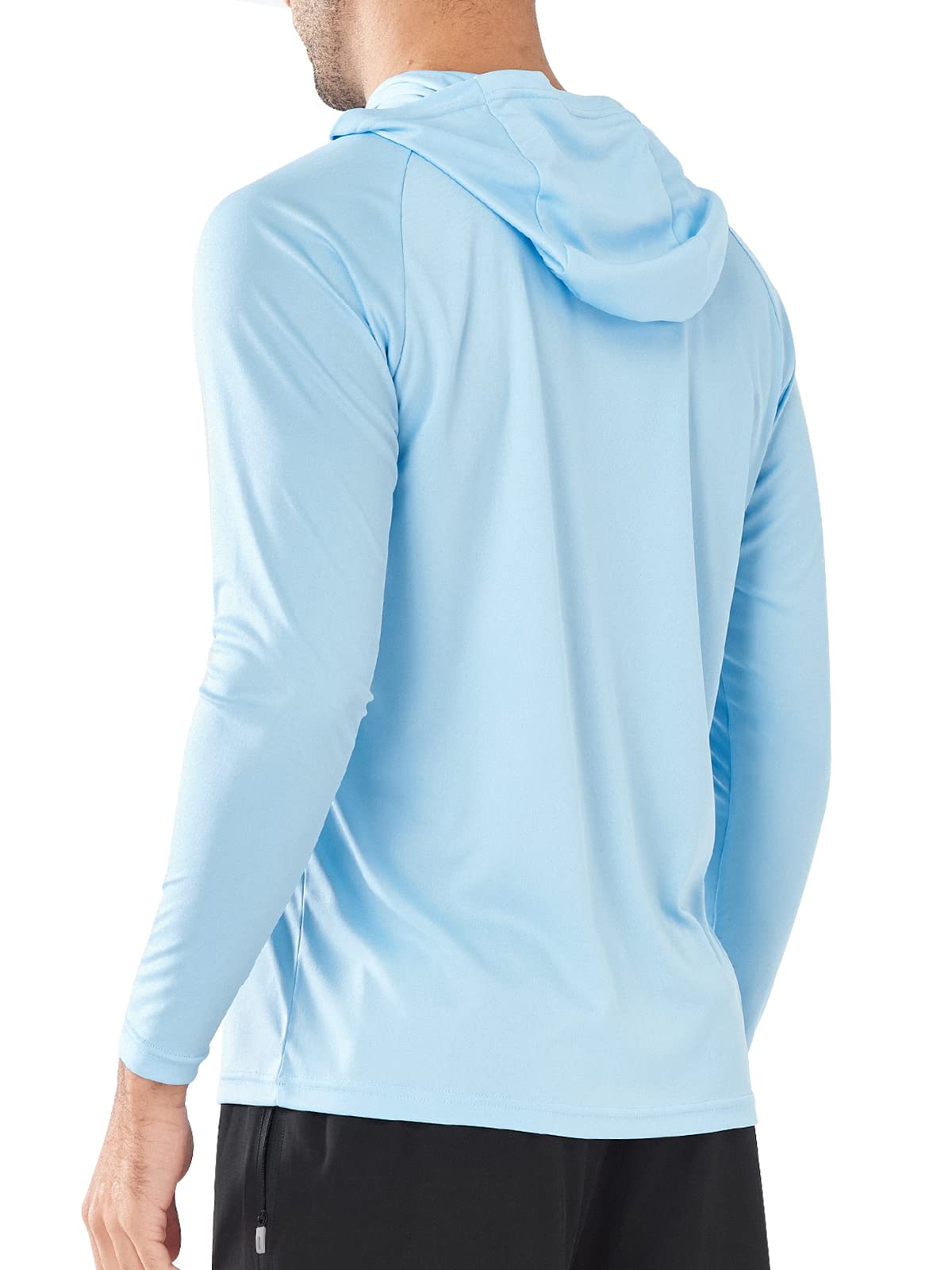 Men's UPF 50+ Hooded Rash Guard Sun Protection Top