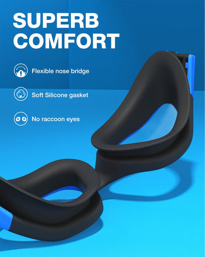Polarized Anti-Fog Swimming Goggles with Mirror Lens