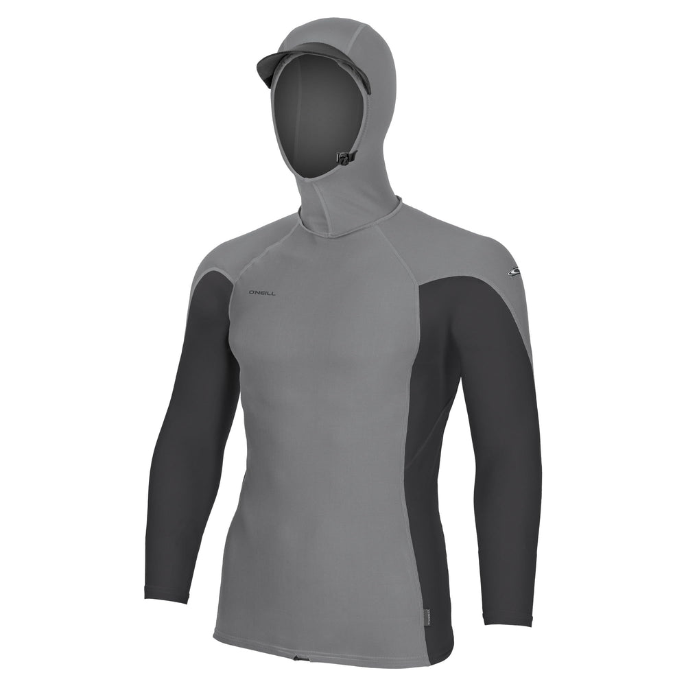Men's Hooded Long Sleeve Rash Guard Swim Shirt