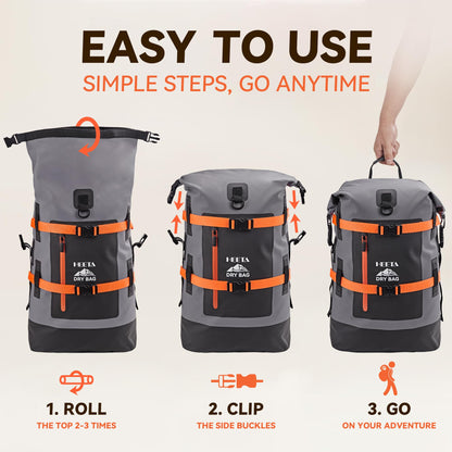40L Waterproof Roll Top Dry Backpack