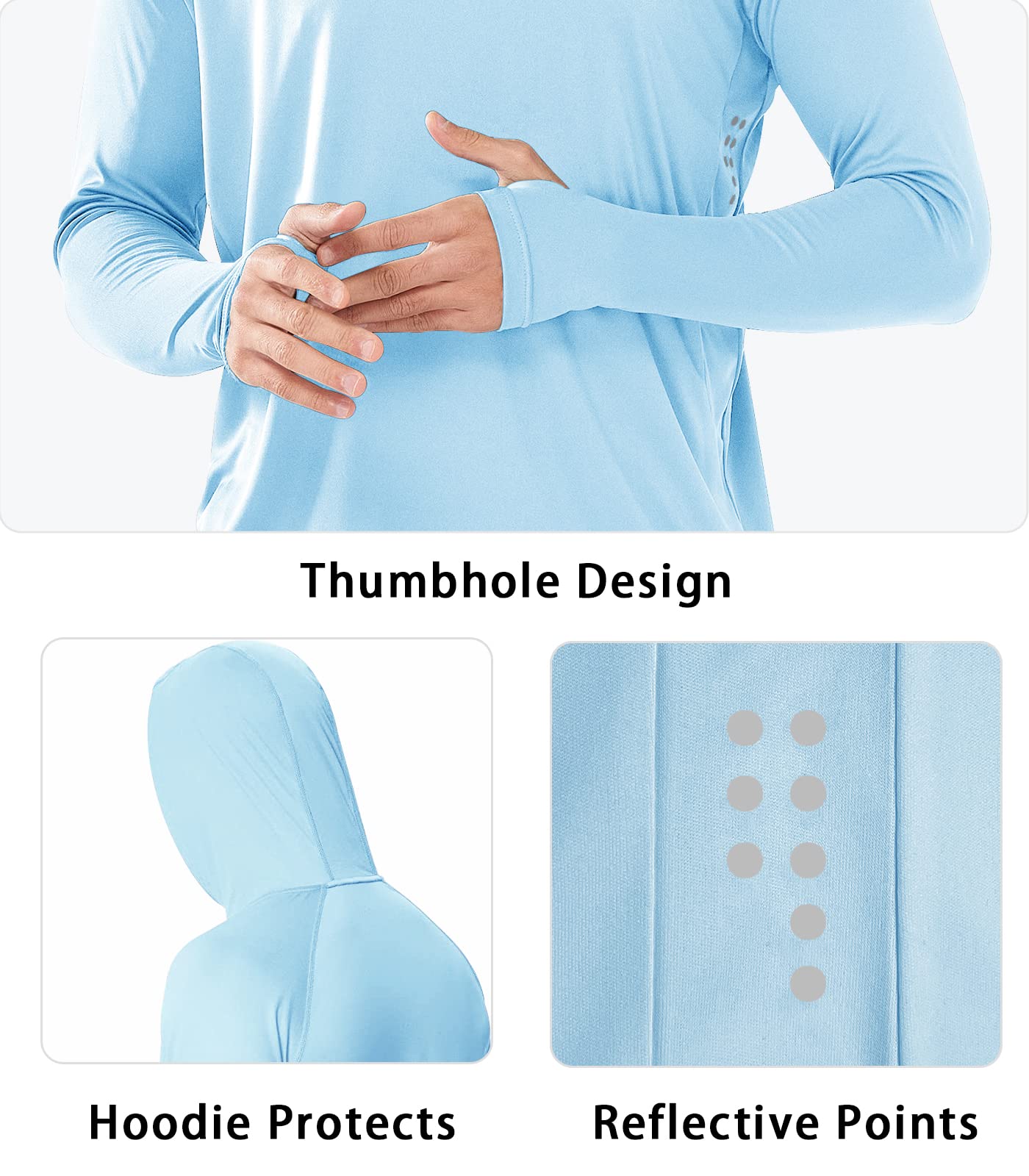 Men's UPF 50+ Hooded Rash Guard Sun Protection Top