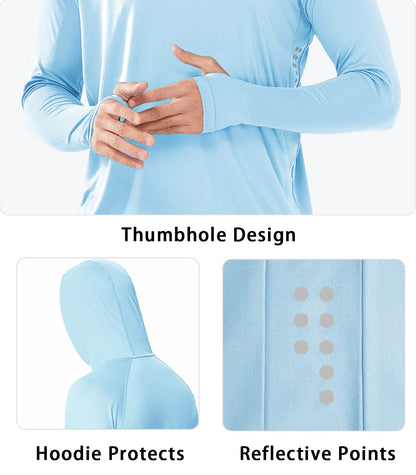 Men's UPF 50+ Hooded Rash Guard Sun Protection Top