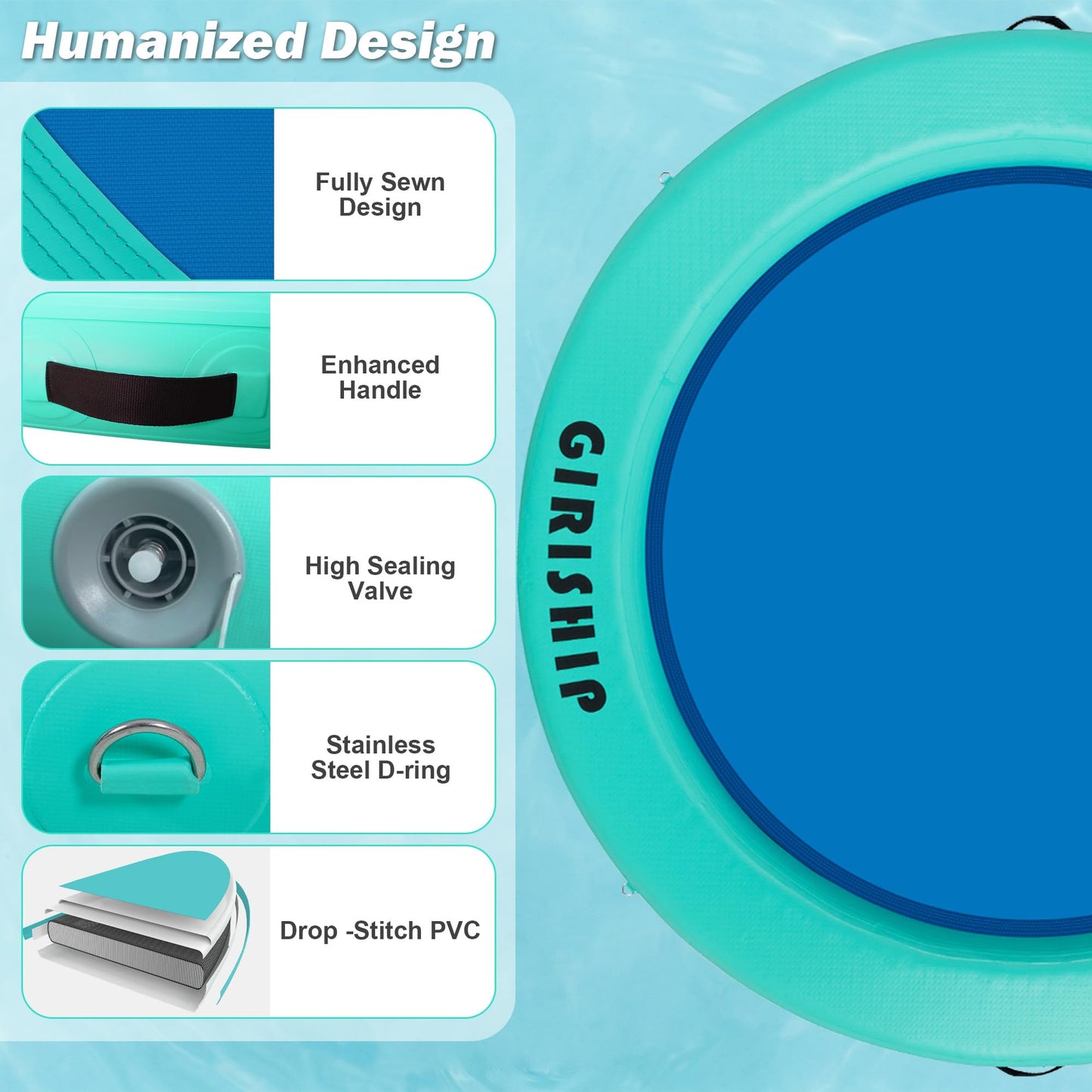 Round Inflatable Water Hammock Floating Dock