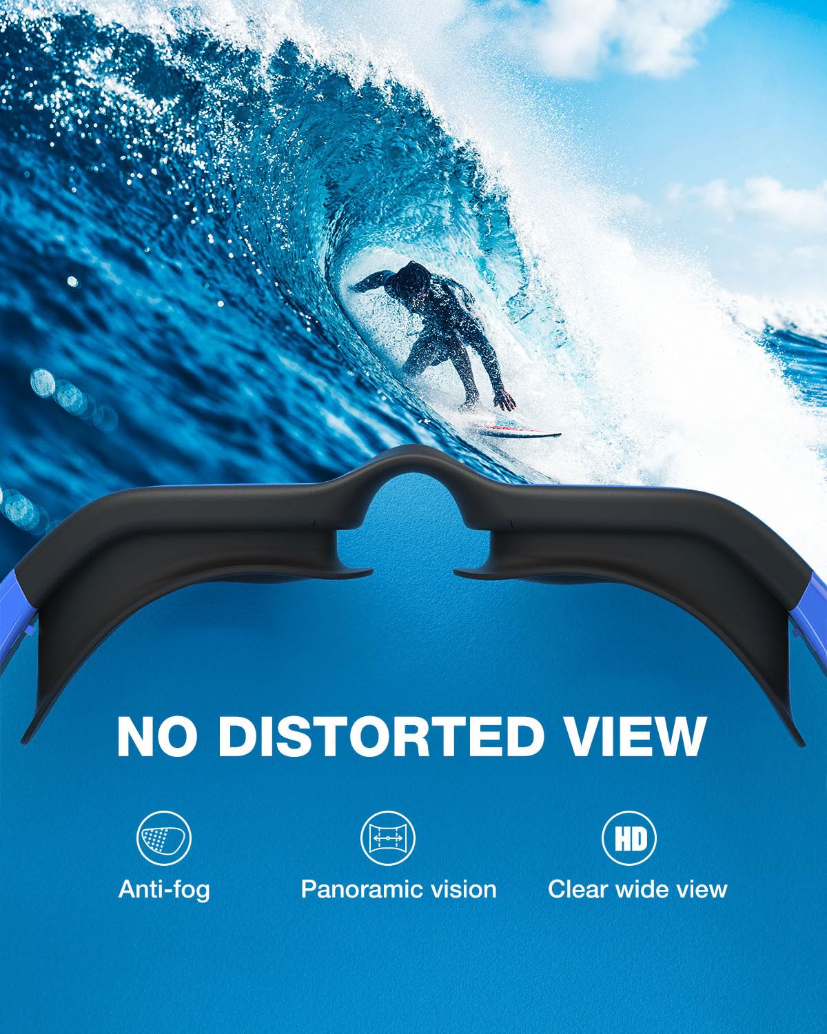 Polarized Anti-Fog Swimming Goggles with Mirror Lens