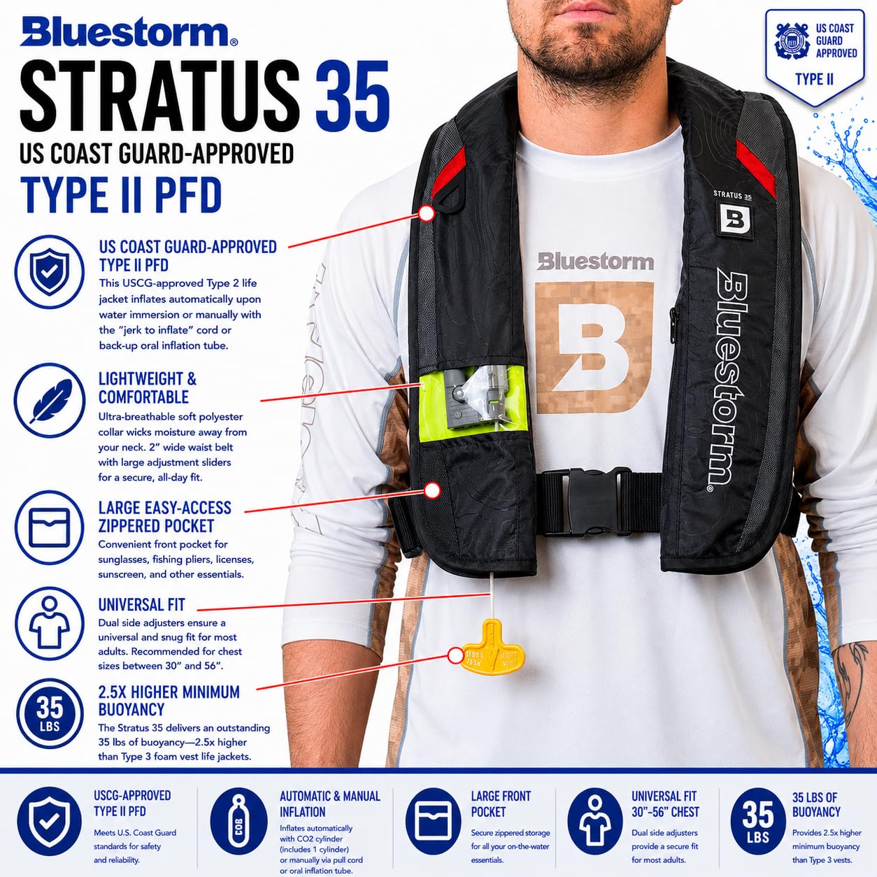 Automatic Inflatable Life Jacket Vest for Adults