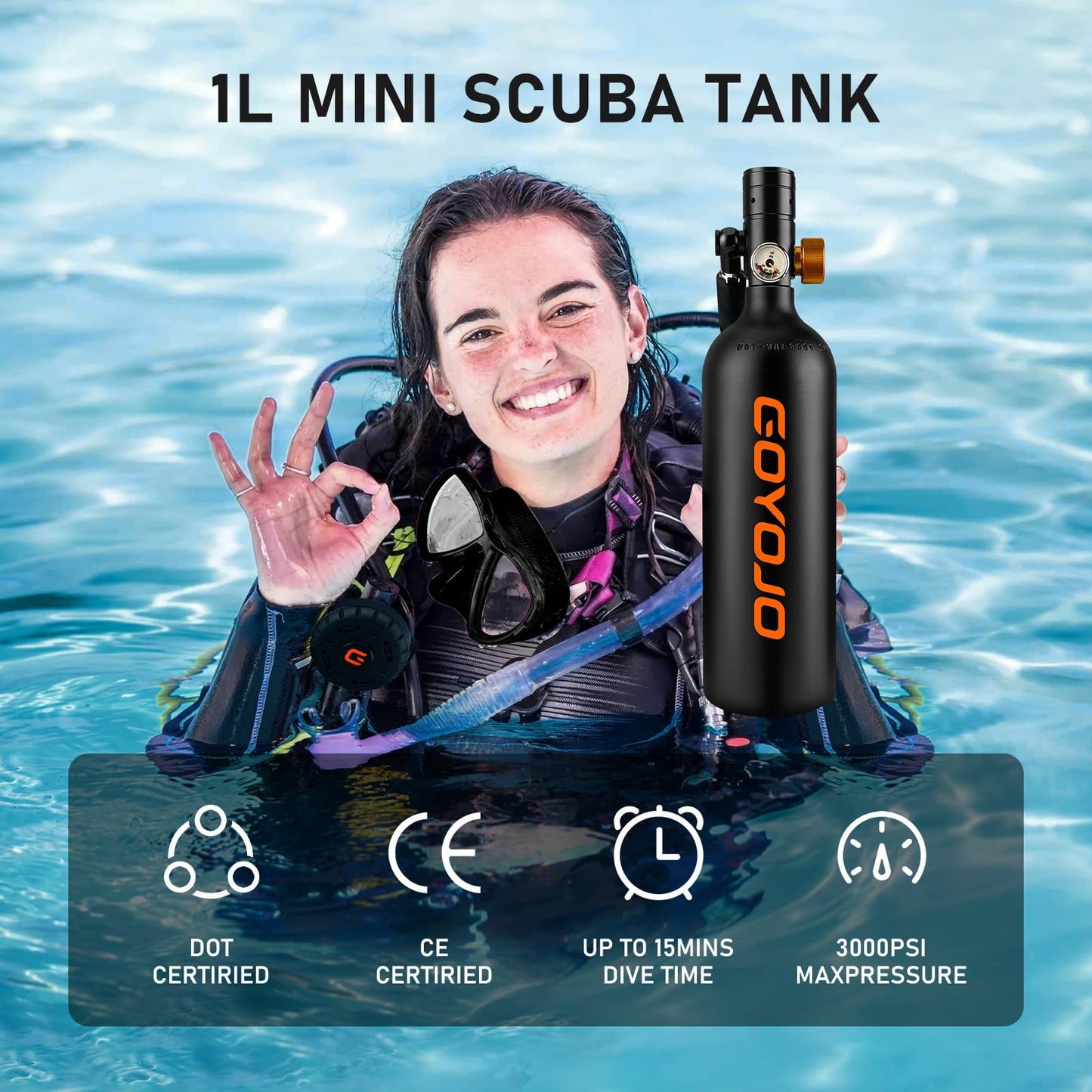Mini Scuba Tank with Diving Mask Air System