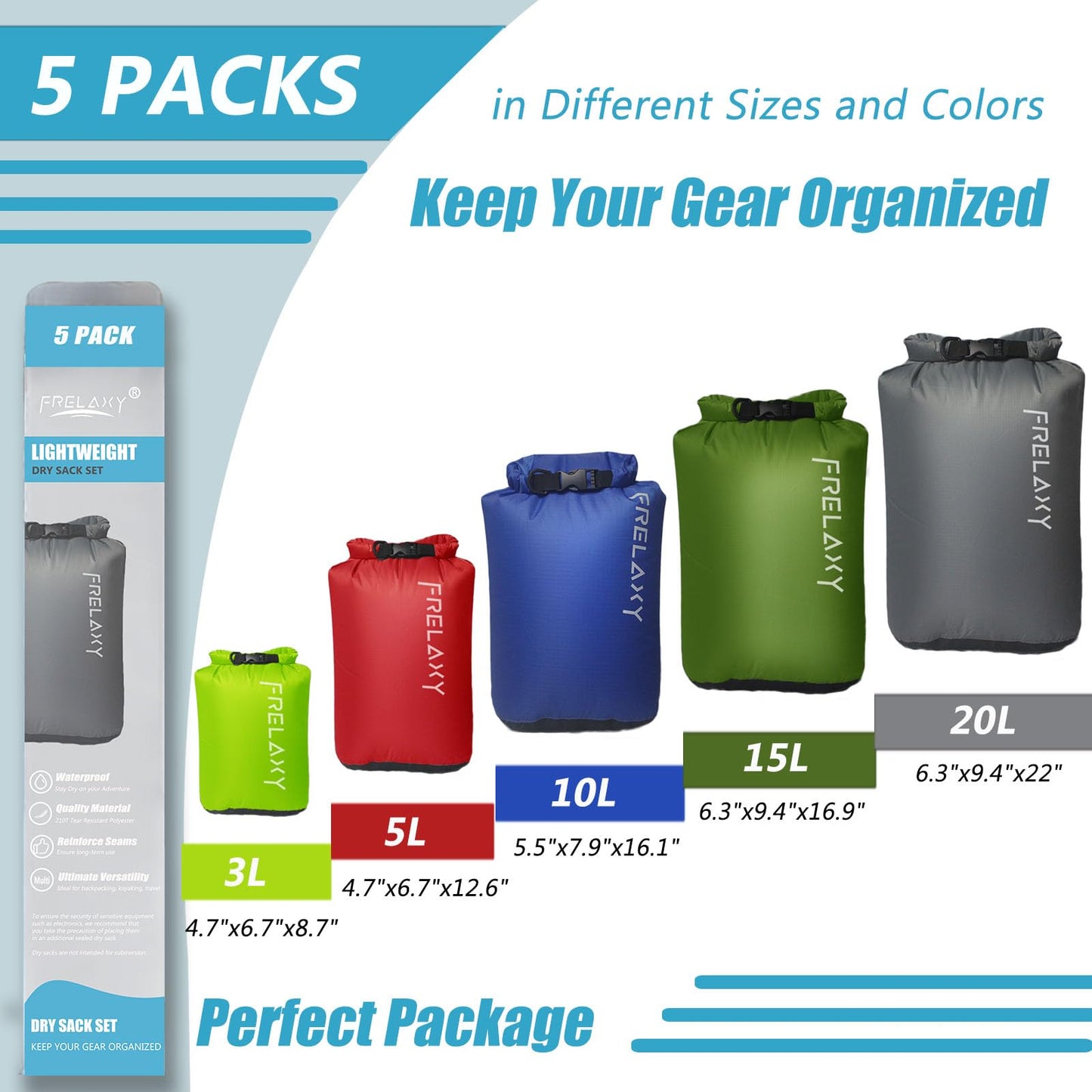 Ultralight Waterproof Dry Sack Set for Outdoor Gear