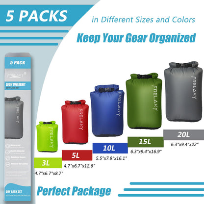 Ultralight Waterproof Dry Sack Set for Outdoor Gear