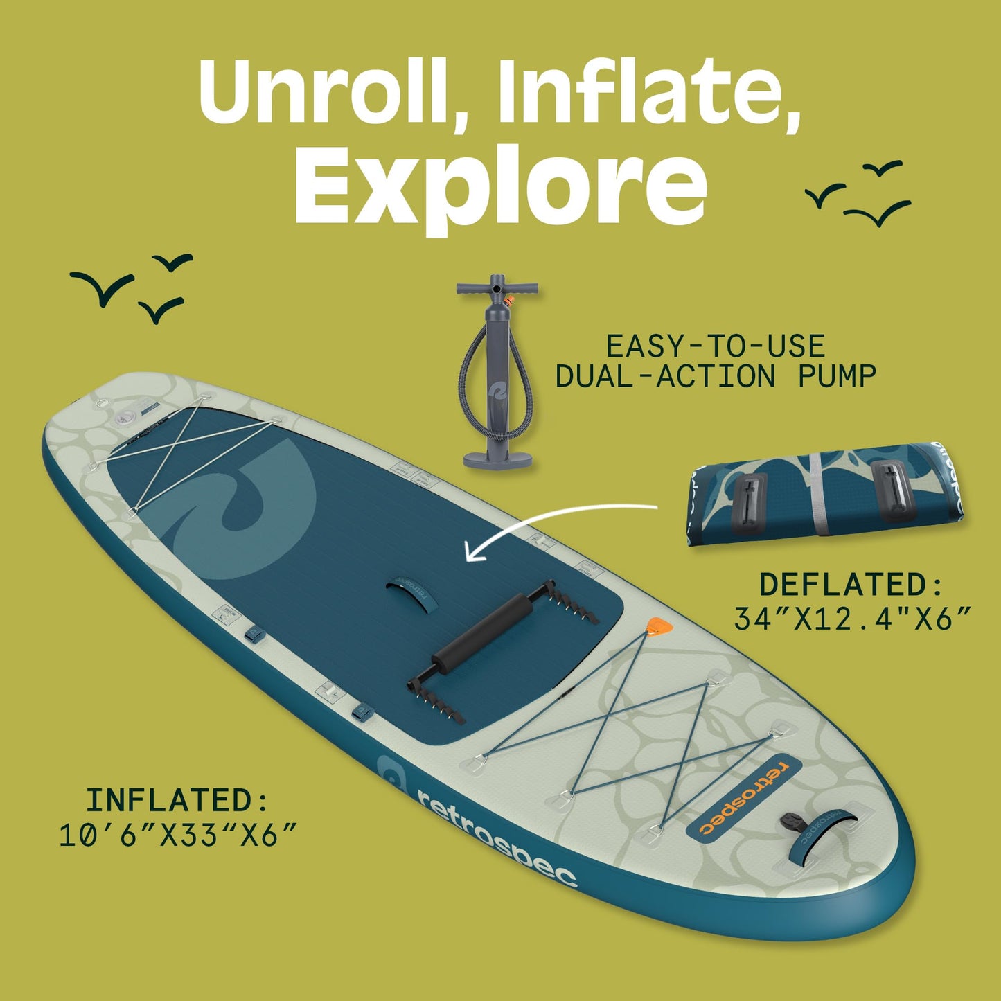 Inflatable Paddle Board Bundle with Paddle and Pump