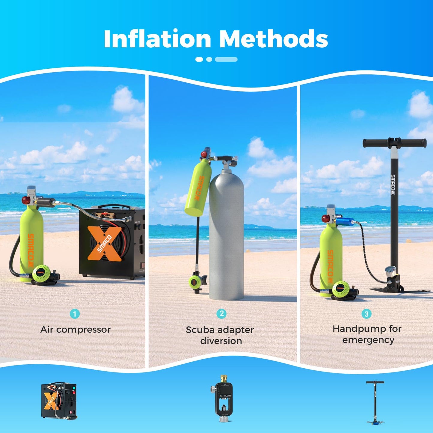 Mini Scuba Tank 1L Portable Diving Air System