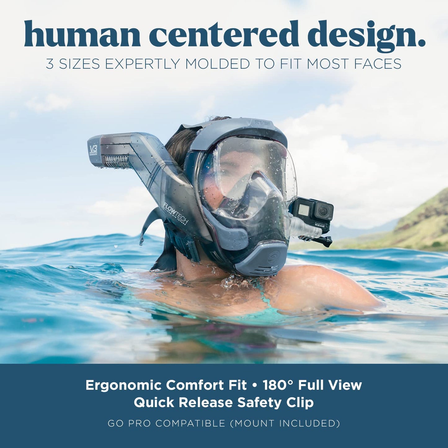 Full Face Snorkel Mask with 180° Panoramic View