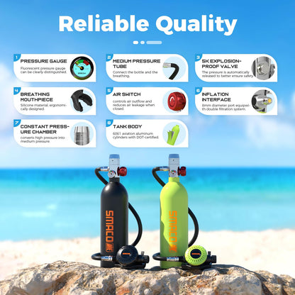 Mini Scuba Tank 1L Portable Diving Air System