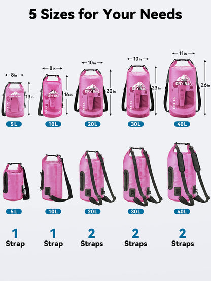10L Waterproof Dry Bag with Phone Case