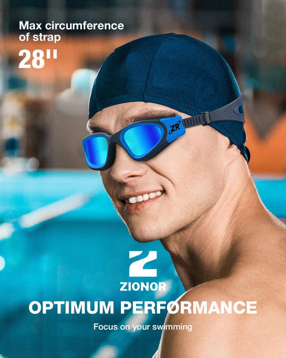 Polarized Anti-Fog Swimming Goggles with Mirror Lens