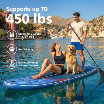 12 ft Extra Wide Inflatable Paddle Board with Seat