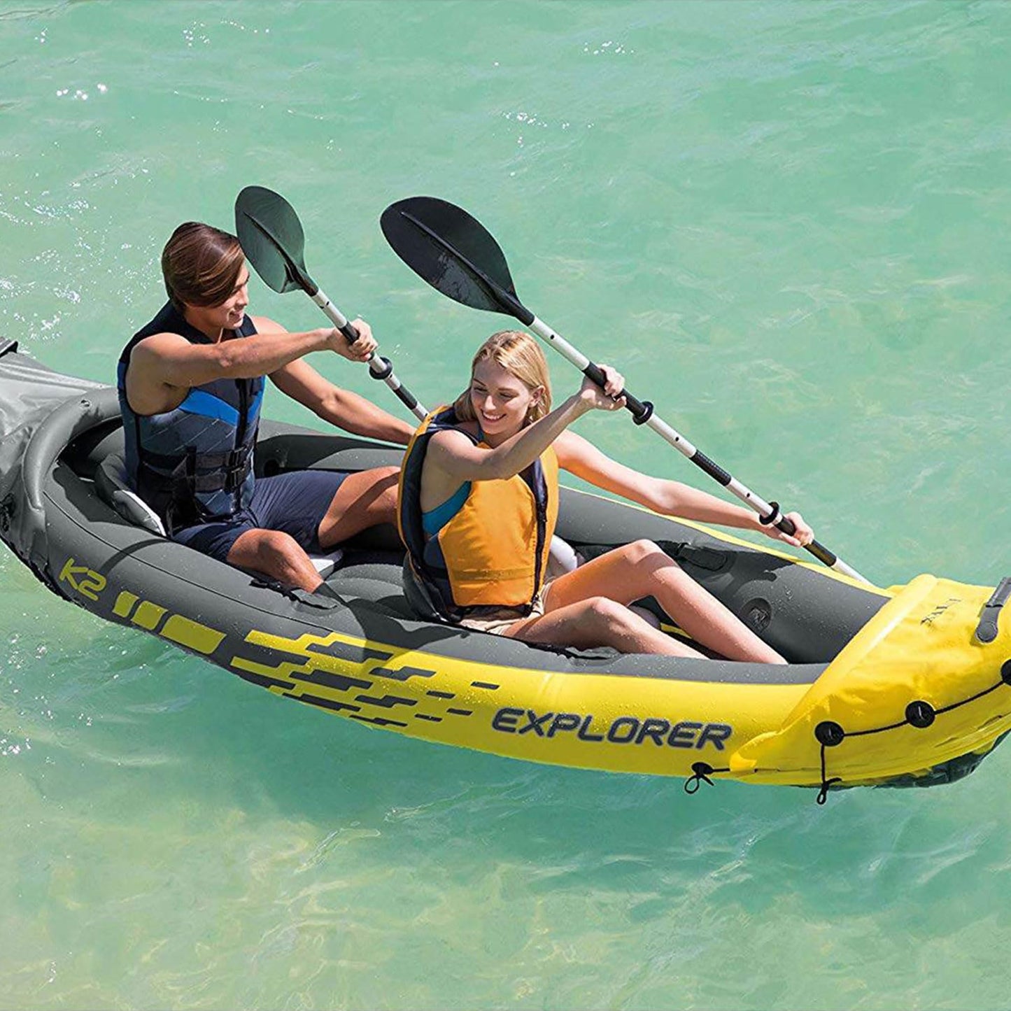 2-Person Inflatable Kayak Set with Oars and Pump