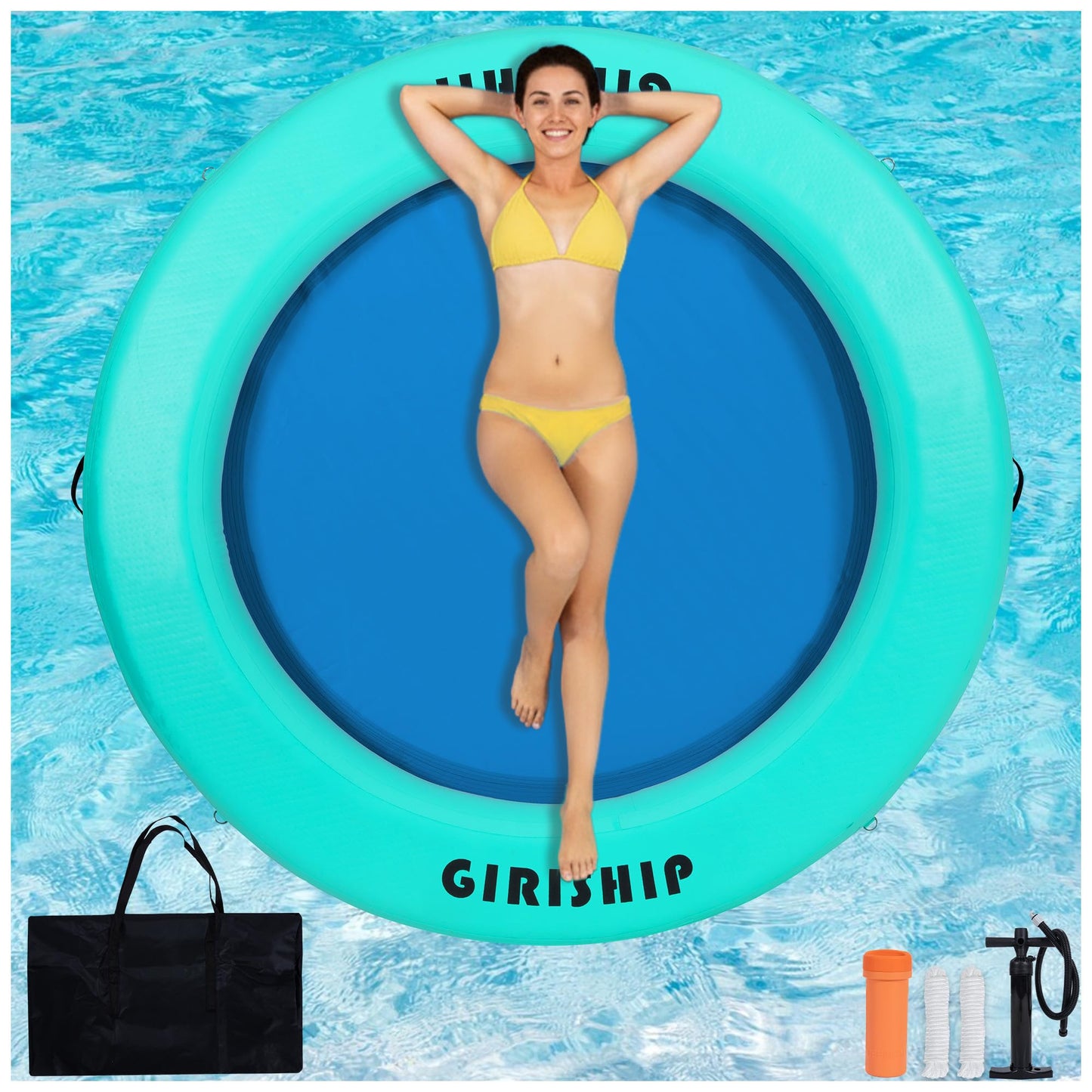 Round Inflatable Water Hammock Floating Dock