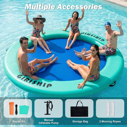 Round Inflatable Water Hammock Floating Dock