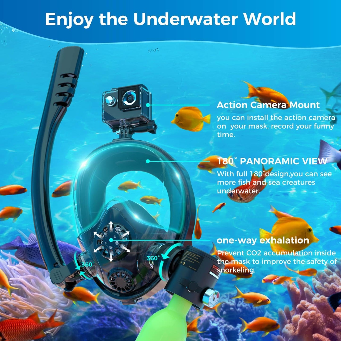 Mini Scuba Tank with Full Face Snorkel Mask