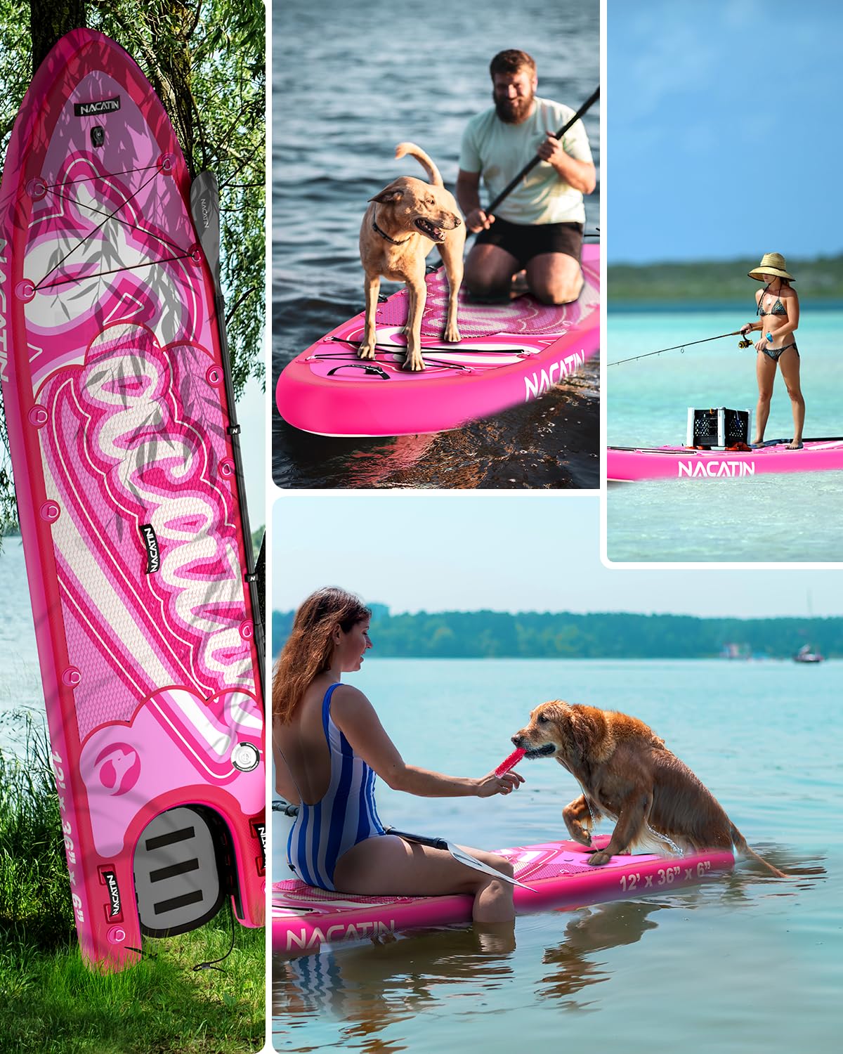 Inflatable Paddle Board Set with Dog Ramp Kit