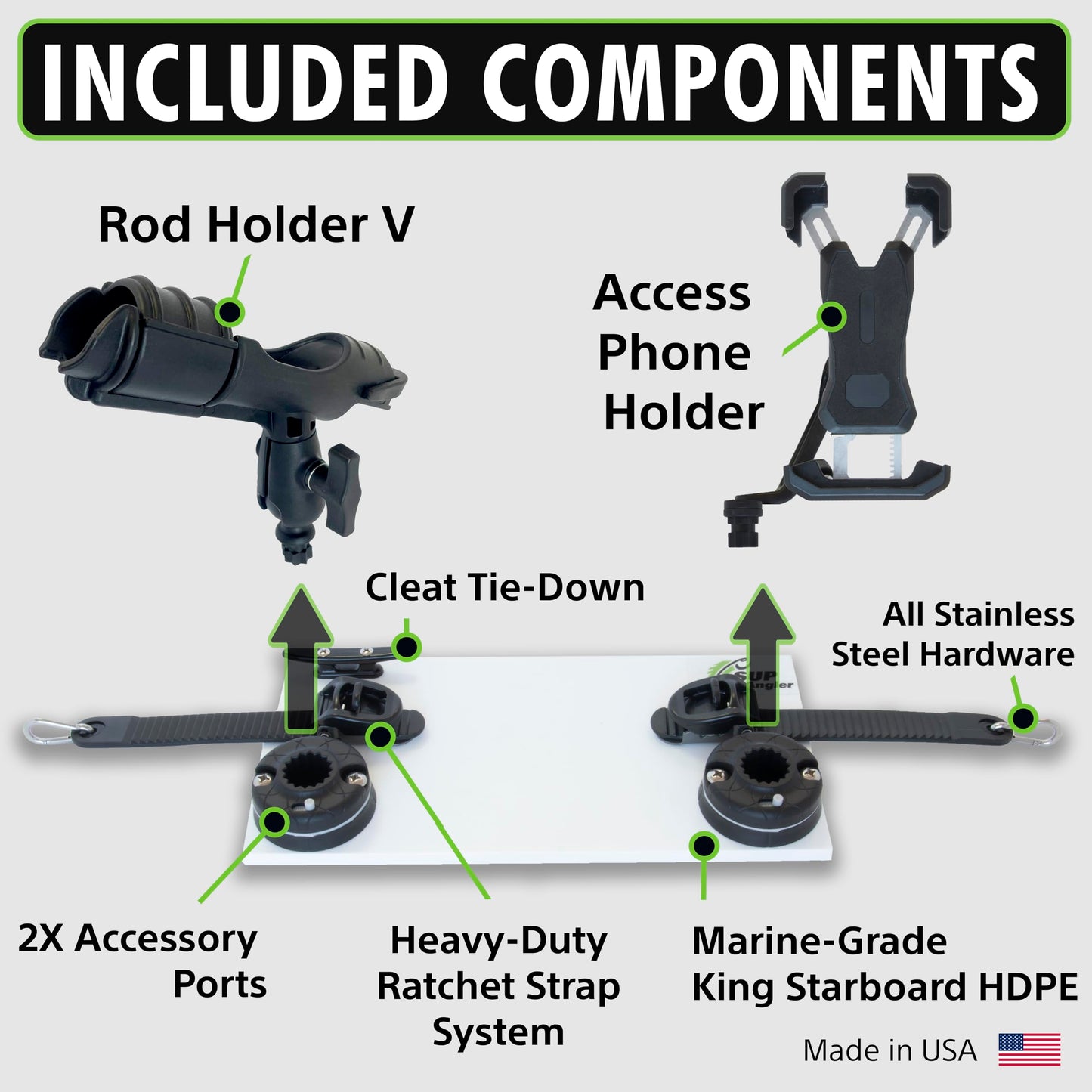 Universal Paddle Board Fishing Mount Accessory Kit