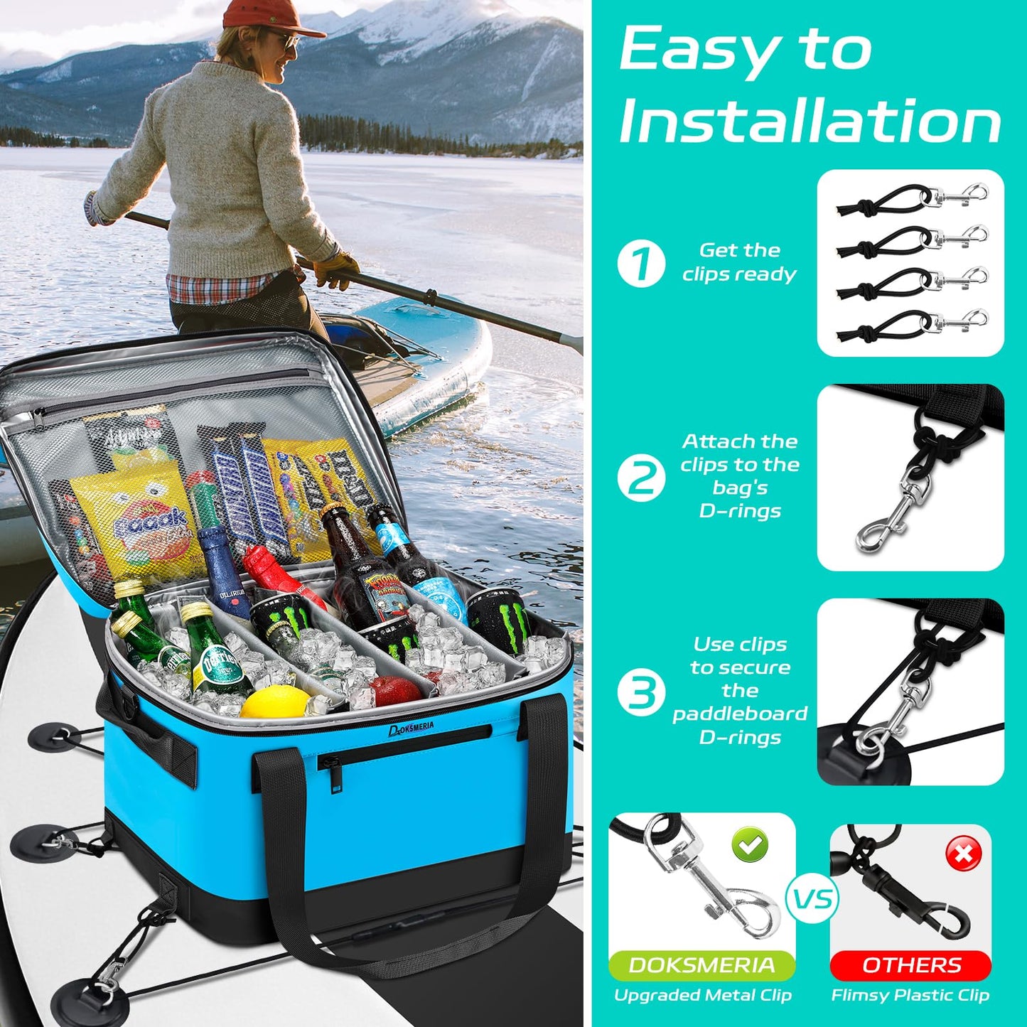 Waterproof Paddle Board Cooler Deck Storage Bag