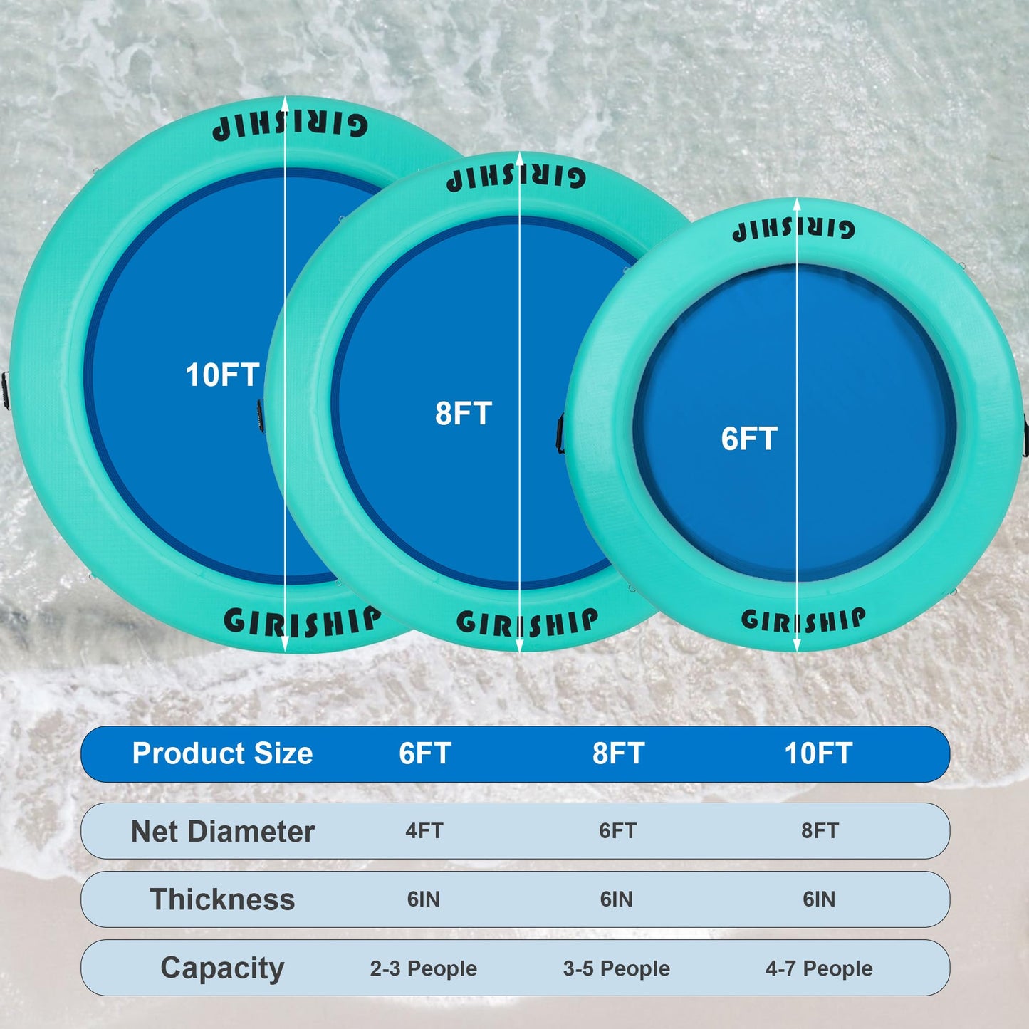 Round Inflatable Water Hammock Floating Dock