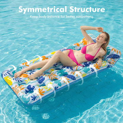 2-Pack Giant Inflatable Pool Float Mats with Headrest