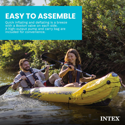 2-Person Inflatable Kayak Set with Oars and Pump