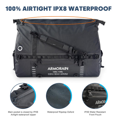 120L Waterproof Travel Dry Bag with Shoulder Straps