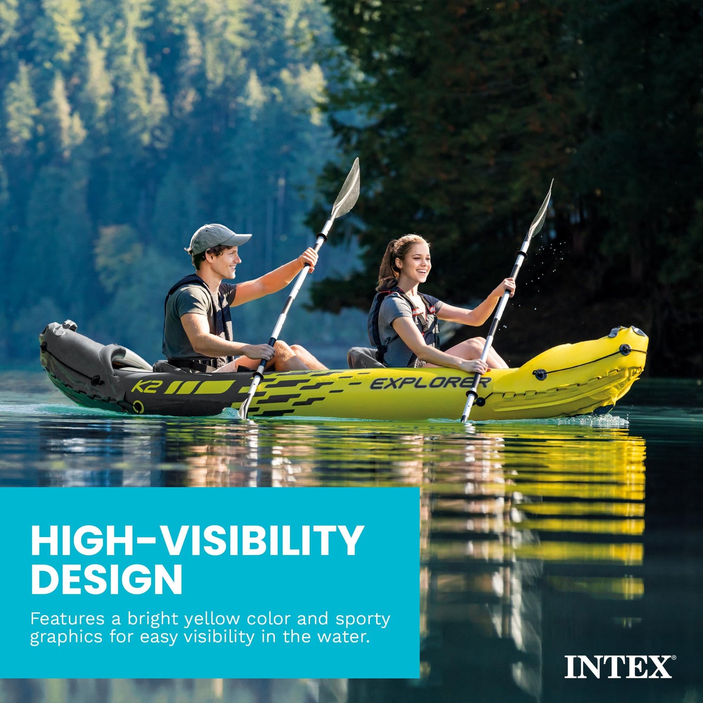 2-Person Inflatable Kayak Set with Oars and Pump