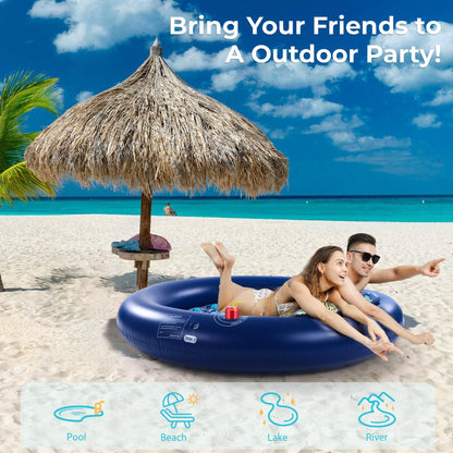 2-Person Inflatable Pool Lounger with Cup Holders