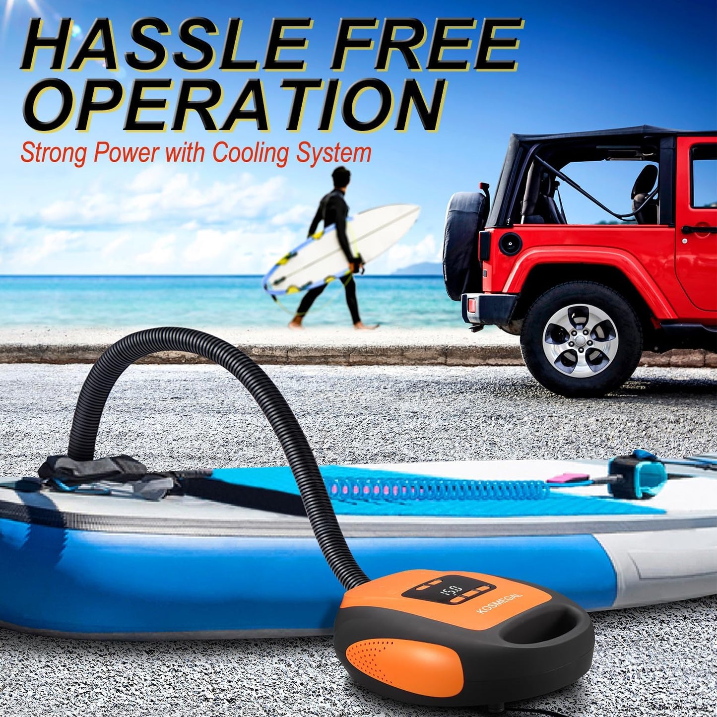 Electric Paddle Board Pump 20 PSI with Auto Shutoff