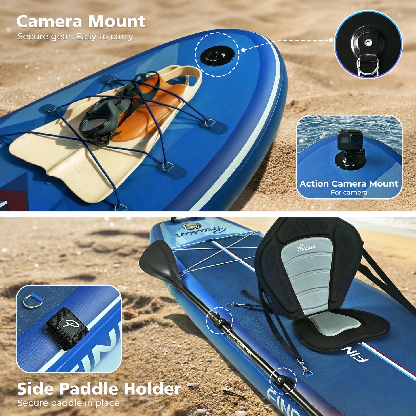 12 ft Extra Wide Inflatable Paddle Board with Seat