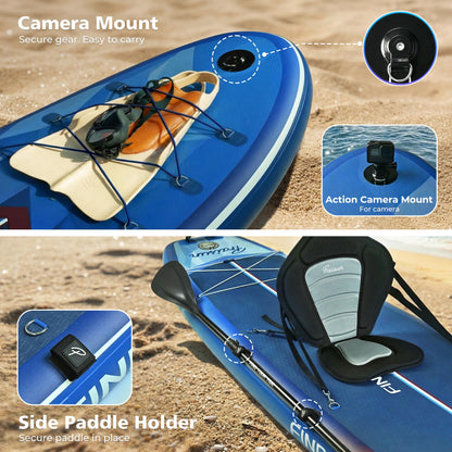 12 ft Extra Wide Inflatable Paddle Board with Seat