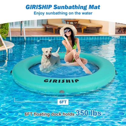 Round Inflatable Water Hammock Floating Dock