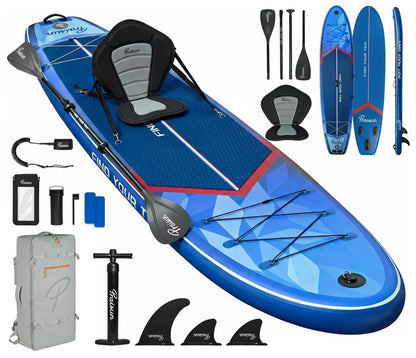 12 ft Extra Wide Inflatable Paddle Board with Seat