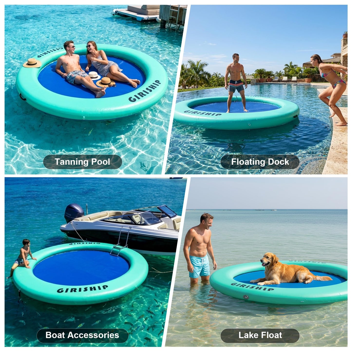 Round Inflatable Water Hammock Floating Dock