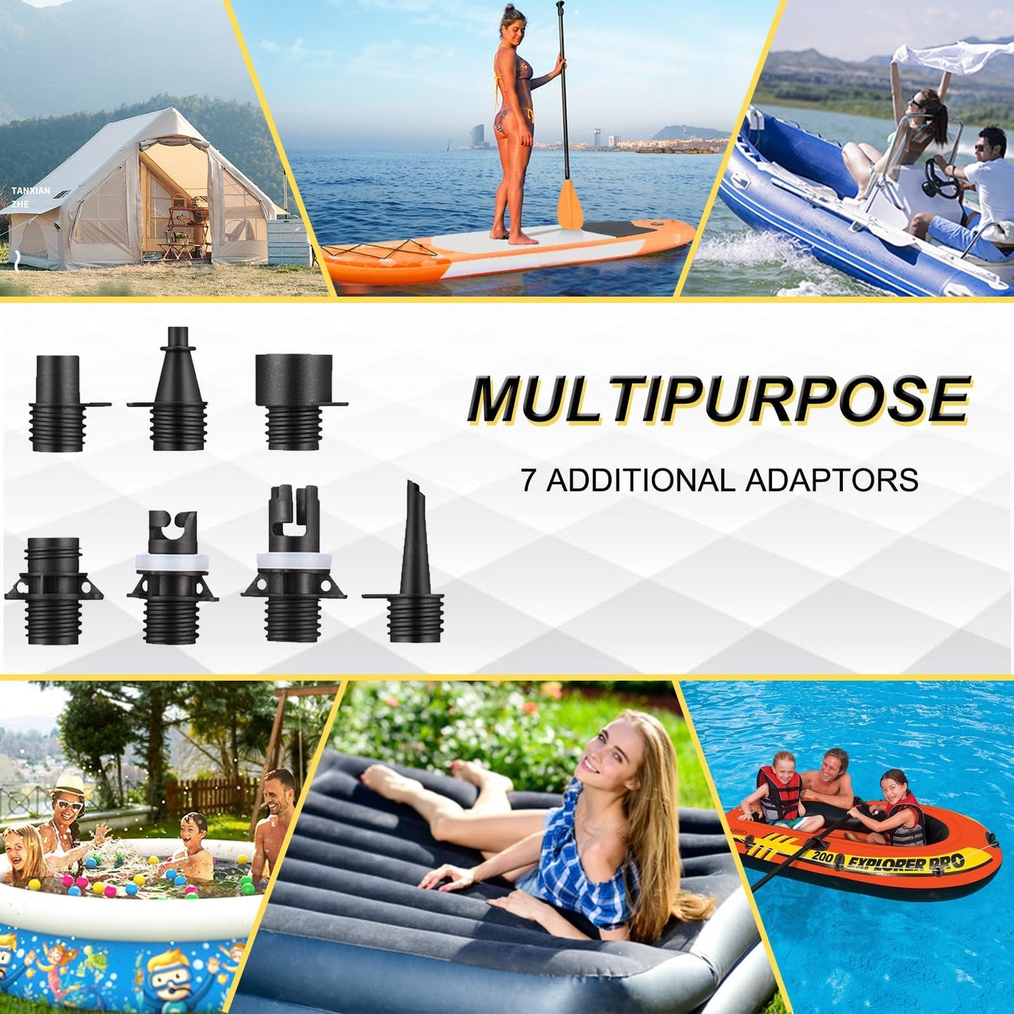 Electric Paddle Board Pump 20 PSI with Auto Shutoff
