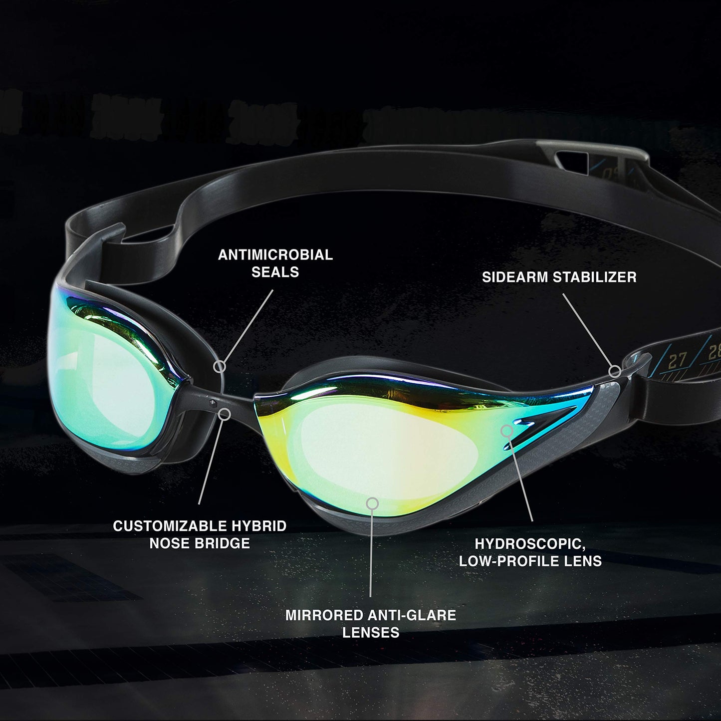 Mirror Lens Racing Swim Goggles for Competition