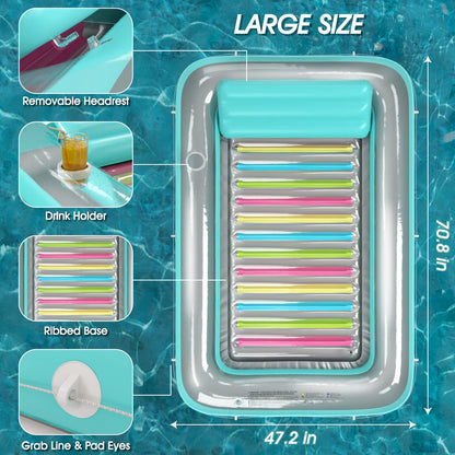 4-in-1 Inflatable Tanning Pool Lounger Float