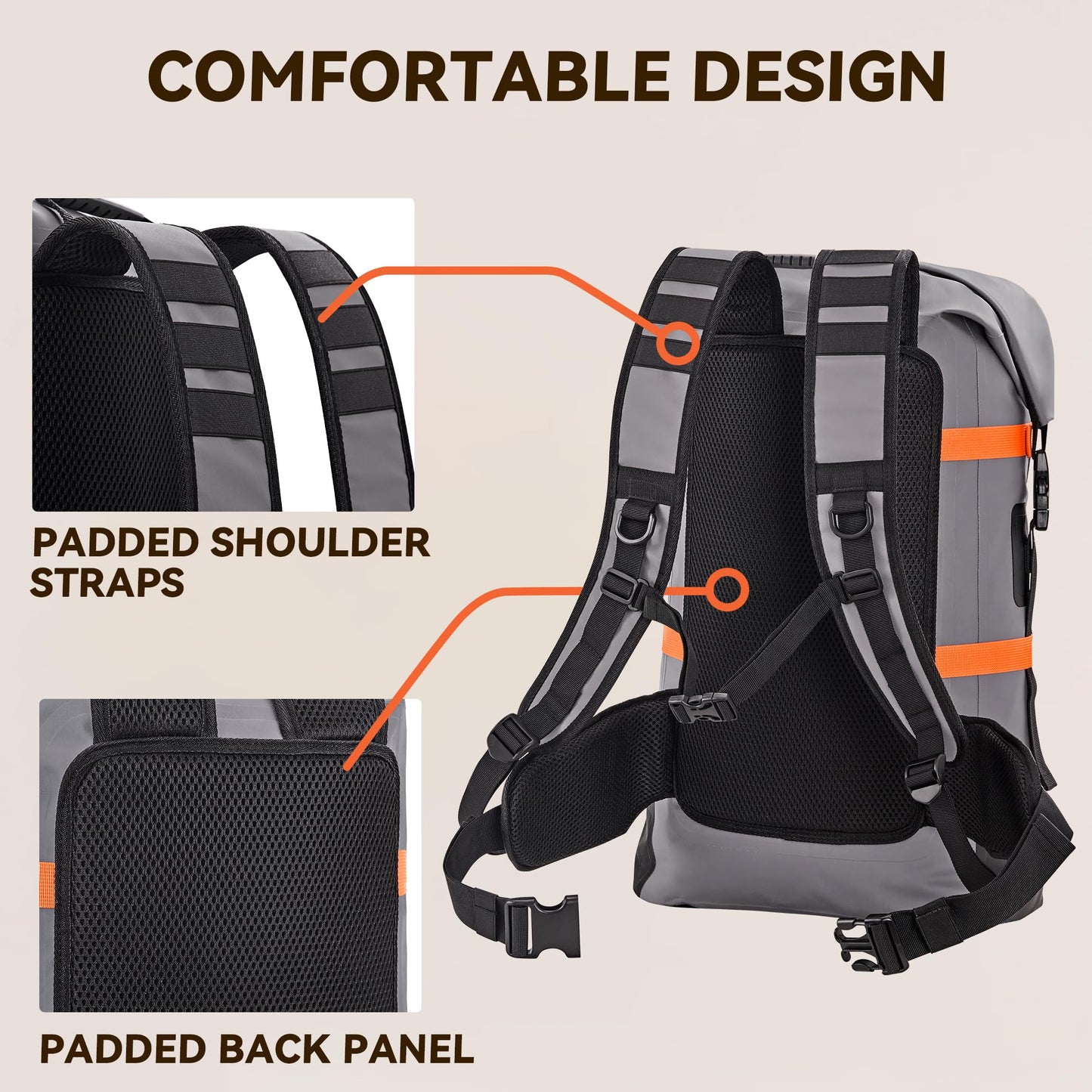 40L Waterproof Roll Top Dry Backpack