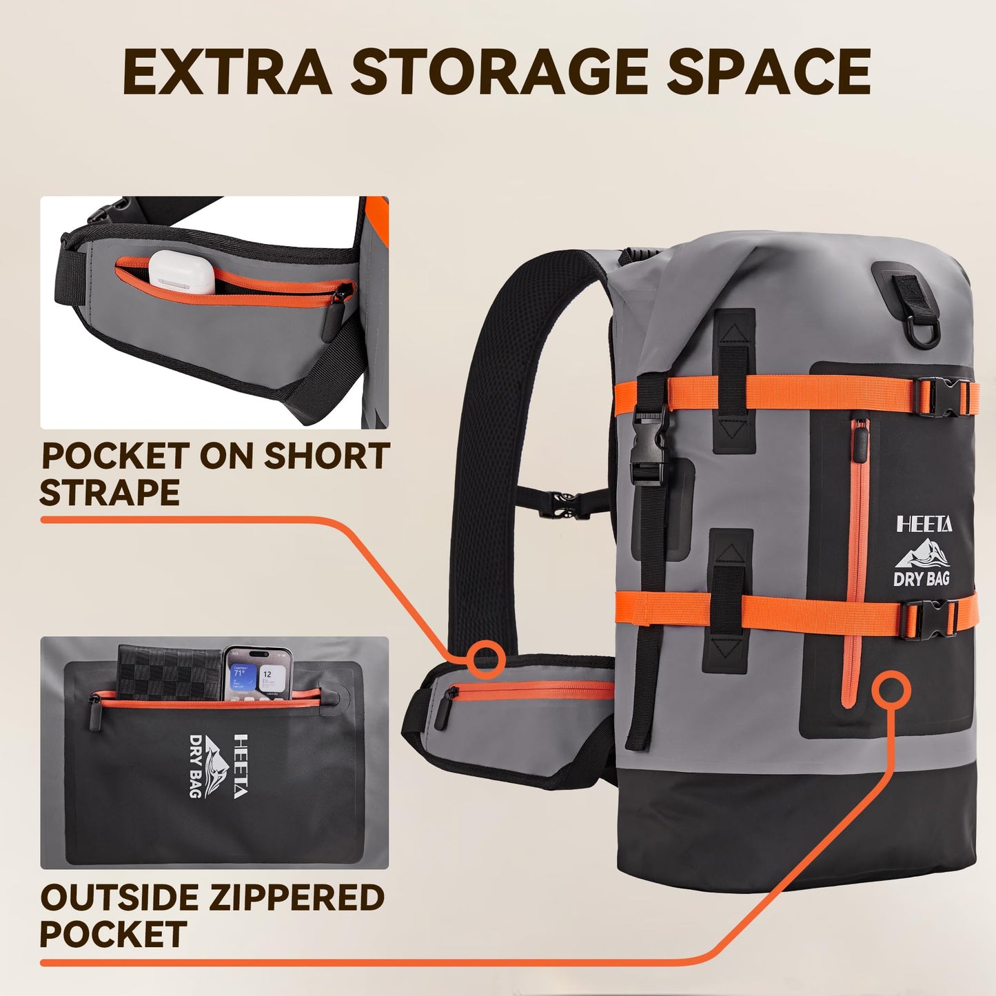 40L Waterproof Roll Top Dry Backpack