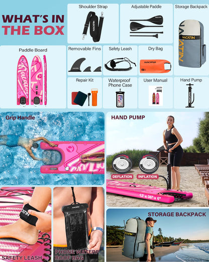 Inflatable Paddle Board Set with Dog Ramp Kit