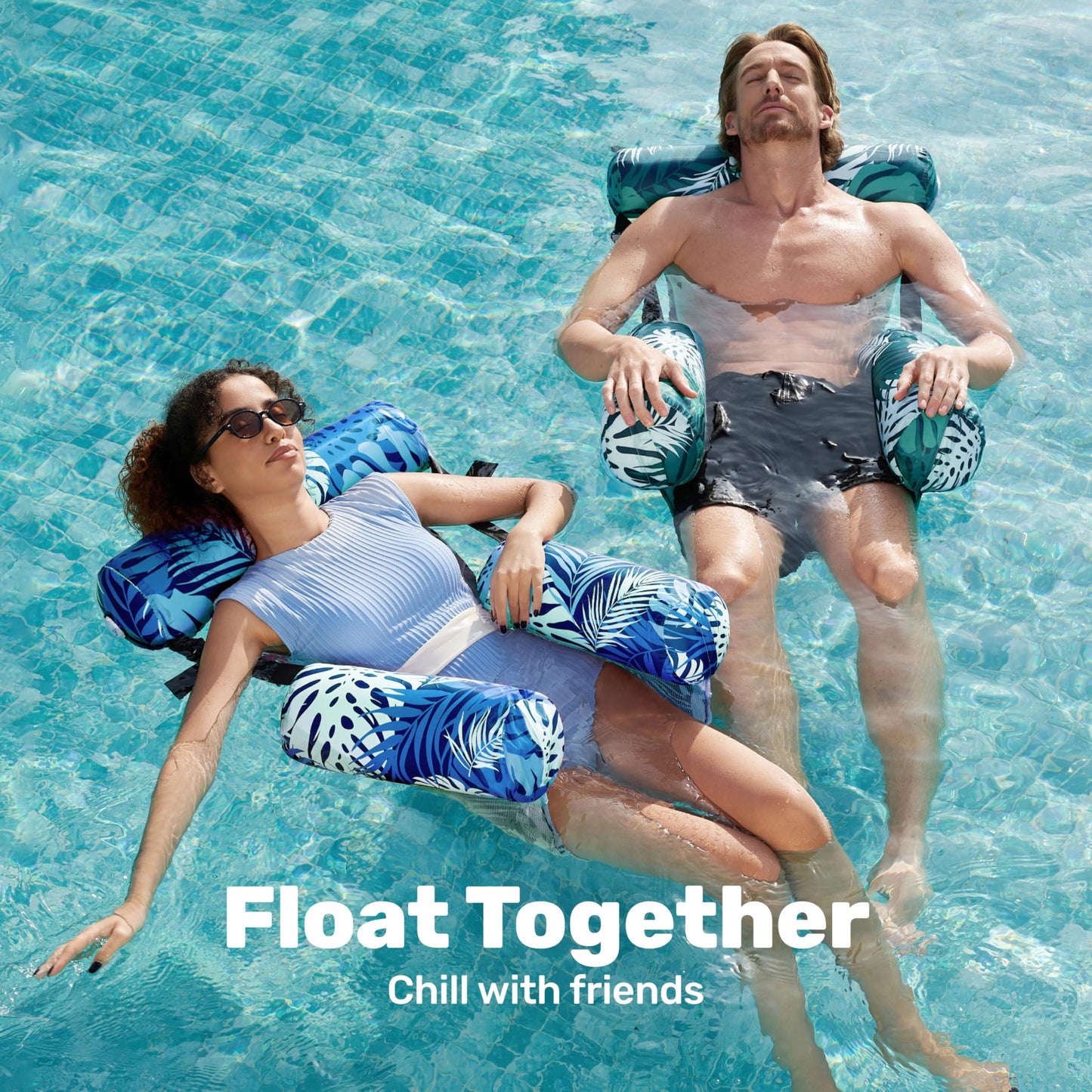 2-Pack Inflatable Pool Lounge Chairs for Adults