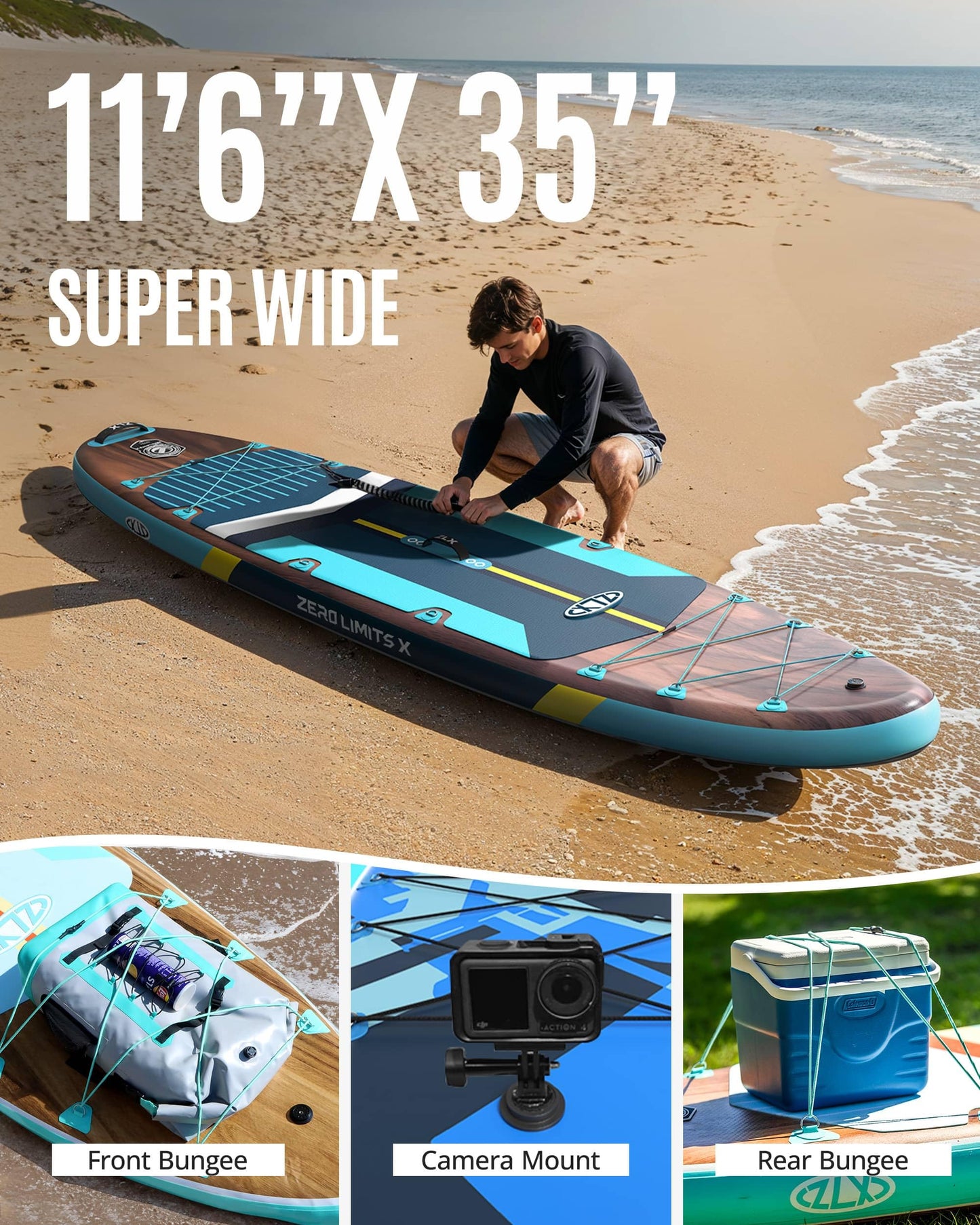 11.6 ft Ultra Wide Inflatable Paddle Board Set
