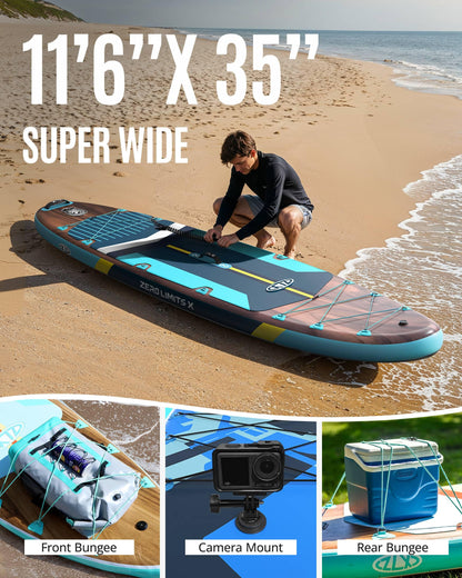 11.6 ft Ultra Wide Inflatable Paddle Board Set